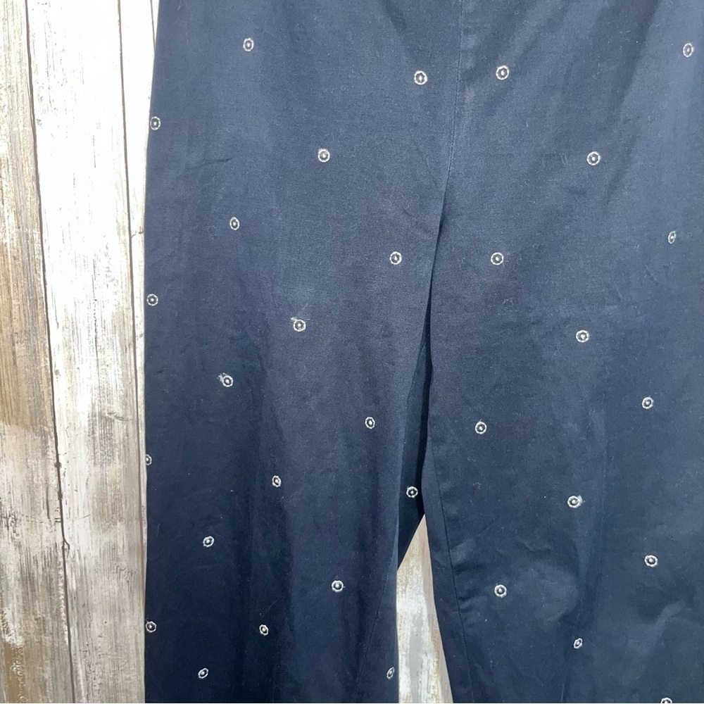 Talbots Black Embroidered Dot Cotton Vintage Pants - Picture 3 of 5